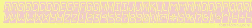 Шрифт ALcdnovacmobl – розовые шрифты на жёлтом фоне