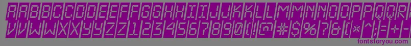 フォントALcdnovacmobl – 紫色のフォント、灰色の背景