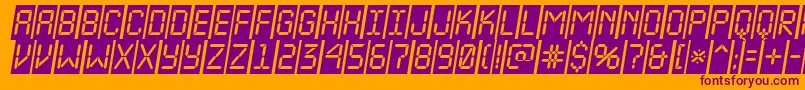 フォントALcdnovacmobl – オレンジの背景に紫のフォント