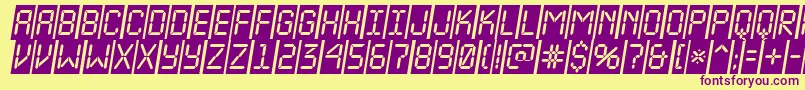 ALcdnovacmobl Font – Purple Fonts on Yellow Background