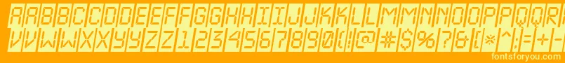 ALcdnovacmobl Font – Yellow Fonts on Orange Background
