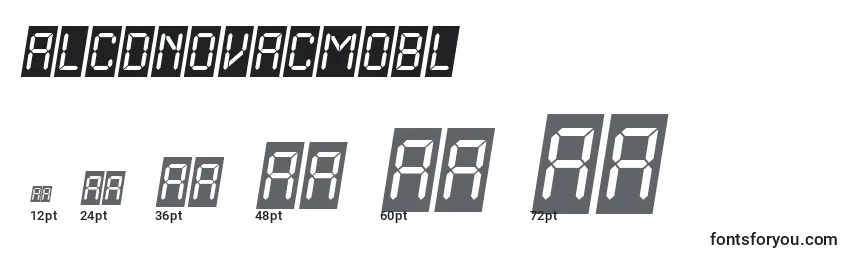 ALcdnovacmobl Font Sizes