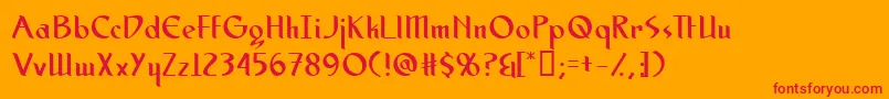 フォントSpiritmedium – オレンジの背景に赤い文字