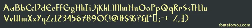フォントSpiritmedium – 黒い背景に黄色の文字