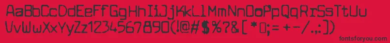 Czcionka CuomotypeRegular – czarne czcionki na czerwonym tle