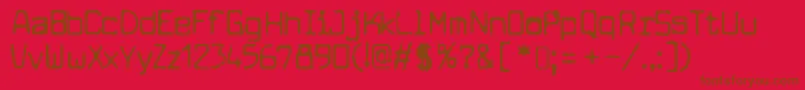 CuomotypeRegular-Schriftart – Braune Schriften auf rotem Hintergrund