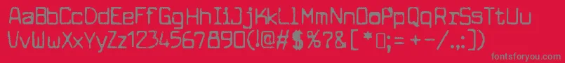 フォントCuomotypeRegular – 赤い背景に灰色の文字