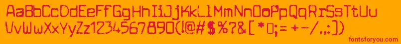 CuomotypeRegular-Schriftart – Rote Schriften auf orangefarbenem Hintergrund