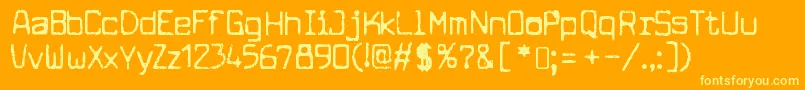 CuomotypeRegular Font – Yellow Fonts on Orange Background