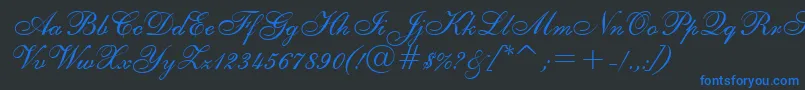 ShelleyRegular Font – Blue Fonts on Black Background