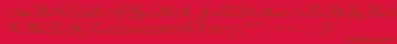 ShelleyRegular Font – Brown Fonts on Red Background