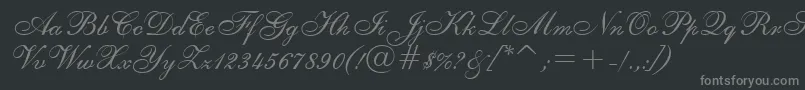 ShelleyRegular Font – Gray Fonts on Black Background