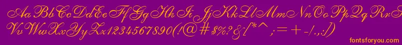 ShelleyRegular Font – Orange Fonts on Purple Background