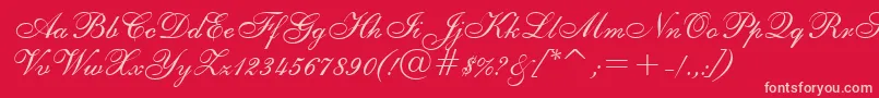ShelleyRegular Font – Pink Fonts on Red Background