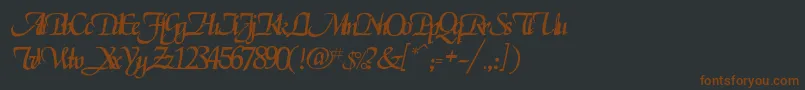 Pclegarnder-fontti – ruskeat fontit mustalla taustalla