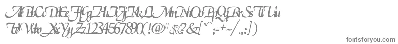 フォントPclegarnder – 白い背景に灰色の文字