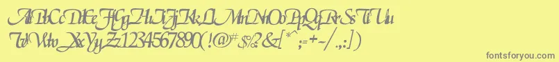Pclegarnder Font – Gray Fonts on Yellow Background