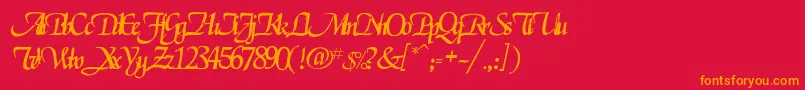 Pclegarnder Font – Orange Fonts on Red Background
