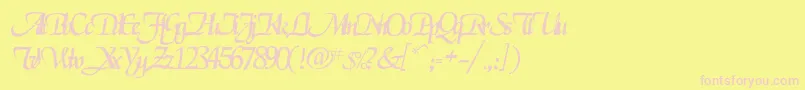 Pclegarnder Font – Pink Fonts on Yellow Background