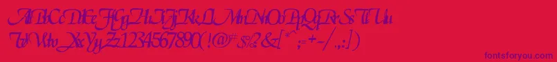 Pclegarnder Font – Purple Fonts on Red Background