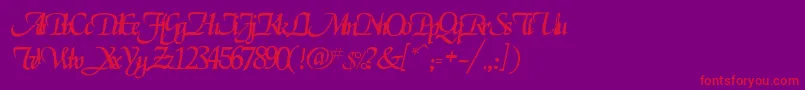 Pclegarnder Font – Red Fonts on Purple Background