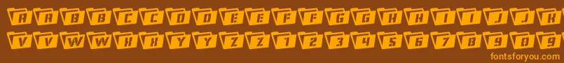 Eyesonlyrotate Font – Orange Fonts on Brown Background