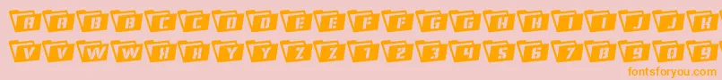 Eyesonlyrotate-Schriftart – Orangefarbene Schriften auf rosa Hintergrund