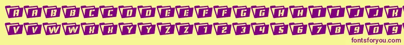 Eyesonlyrotate Font – Purple Fonts on Yellow Background