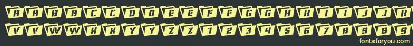 Eyesonlyrotate Font – Yellow Fonts on Black Background