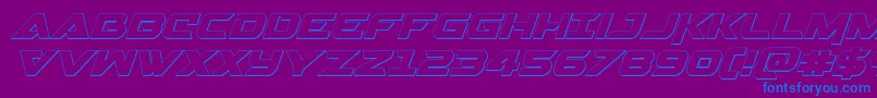 Gemina23Dital Font – Blue Fonts on Purple Background