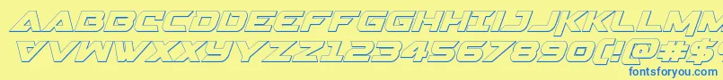 Gemina23Dital Font – Blue Fonts on Yellow Background