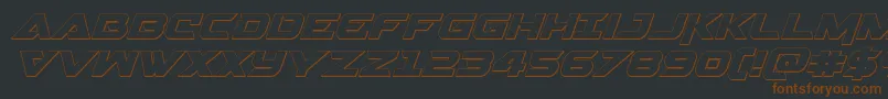 Gemina23Dital-fontti – ruskeat fontit mustalla taustalla
