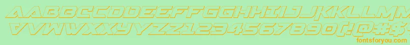Gemina23Dital Font – Orange Fonts on Green Background