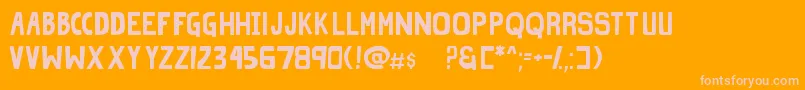 GrindZero-Schriftart – Rosa Schriften auf orangefarbenem Hintergrund