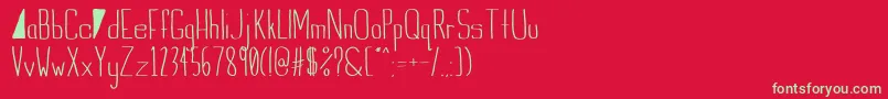 IndieSummer Font – Green Fonts on Red Background