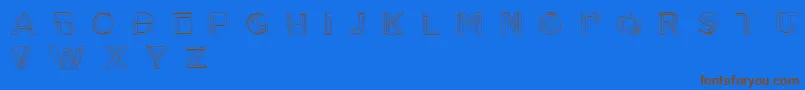 Tesla Font – Brown Fonts on Blue Background