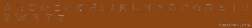 Tesla-Schriftart – Graue Schriften auf braunem Hintergrund