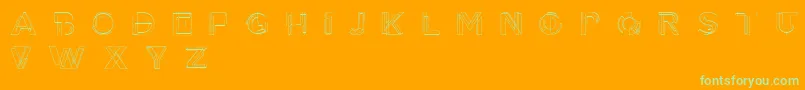 Tesla Font – Green Fonts on Orange Background