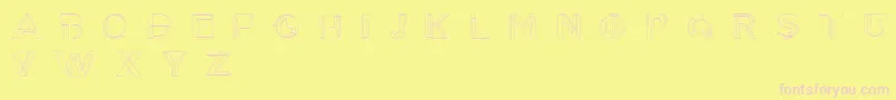 Tesla-Schriftart – Rosa Schriften auf gelbem Hintergrund