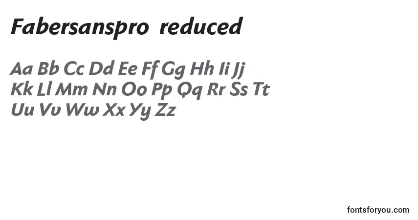 Schriftart Fabersanspro86reduced – Alphabet, Zahlen, spezielle Symbole