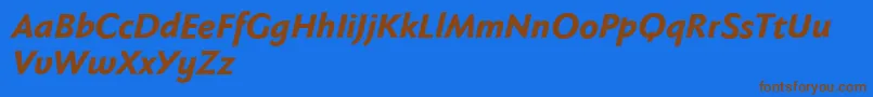 Fabersanspro86reduced Font – Brown Fonts on Blue Background