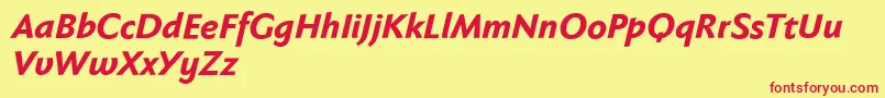 Fabersanspro86reduced-fontti – punaiset fontit keltaisella taustalla