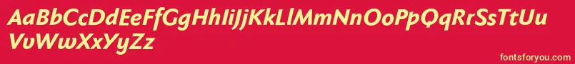 Fabersanspro86reduced Font – Yellow Fonts on Red Background