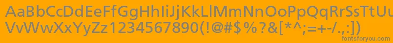 Czcionka FrutigerltstdRoman – szare czcionki na pomarańczowym tle