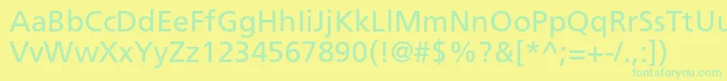FrutigerltstdRoman Font – Green Fonts on Yellow Background