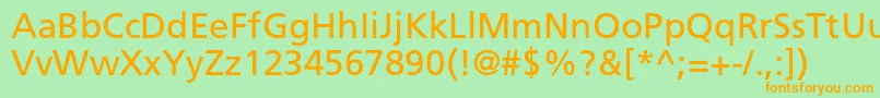 Police FrutigerltstdRoman – polices orange sur fond vert