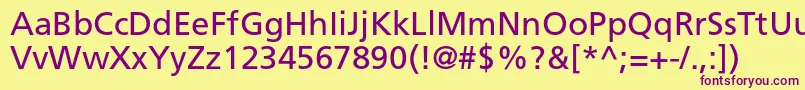 FrutigerltstdRoman Font – Purple Fonts on Yellow Background