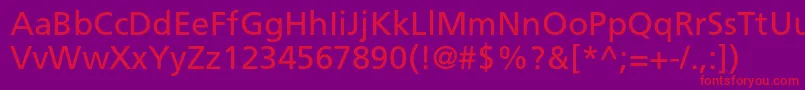 FrutigerltstdRoman Font – Red Fonts on Purple Background