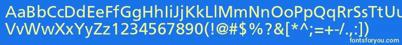 Police FrutigerltstdRoman – polices jaunes sur fond bleu