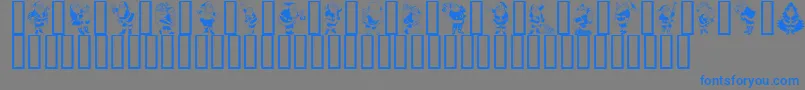 GeSantaClaus-Schriftart – Blaue Schriften auf grauem Hintergrund